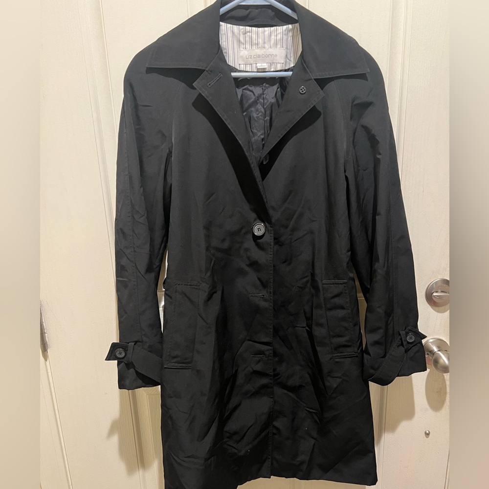 Liz Claiborne Women's Black Vintage Trench Coat